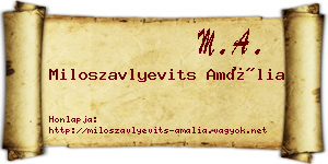 Miloszavlyevits Amália névjegykártya